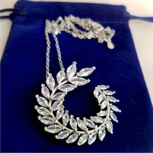 Swarovski Elements 925 Sterling Silver Marquis Wreath Necklace NEW